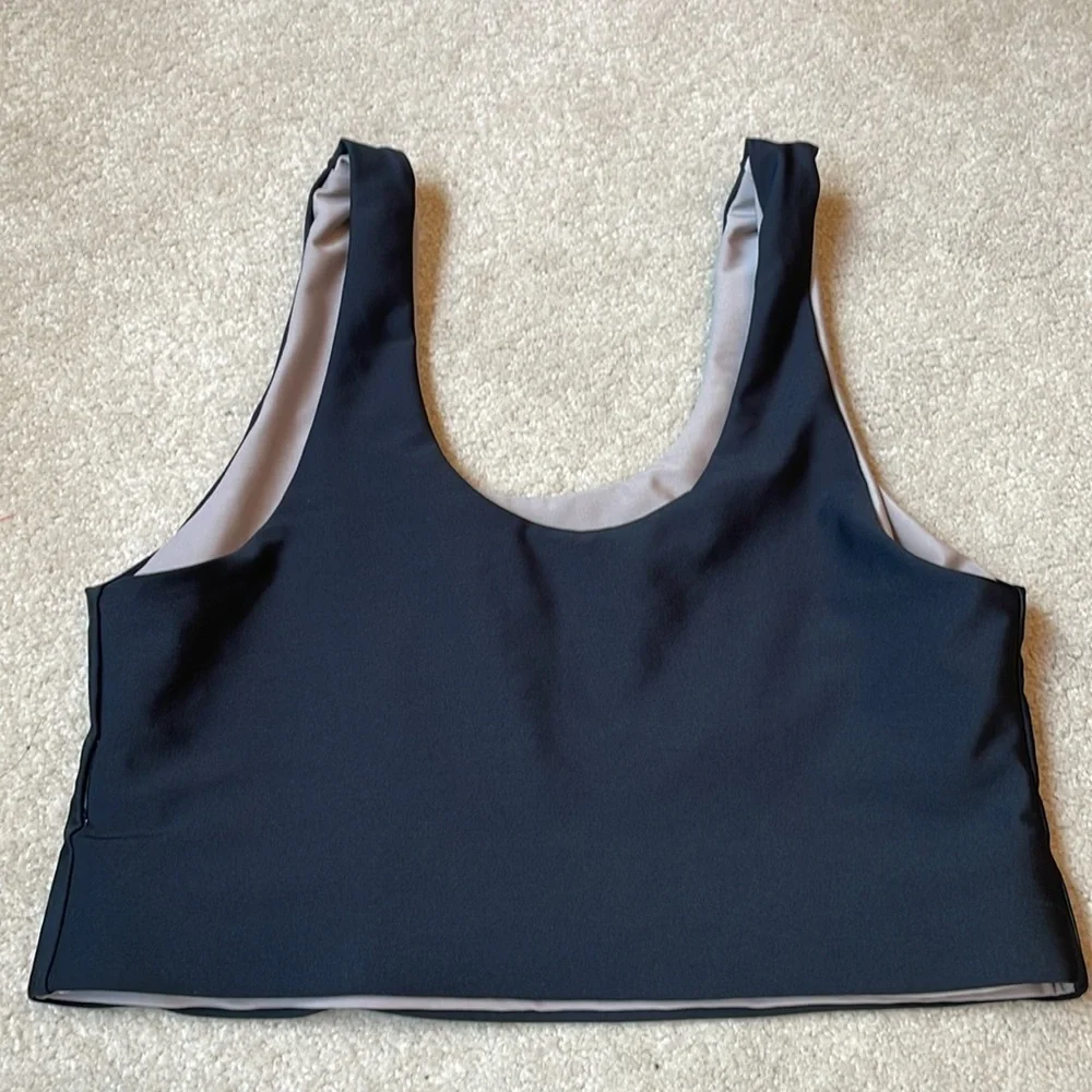 Becca reversible tank style tan to black tank style bikini top